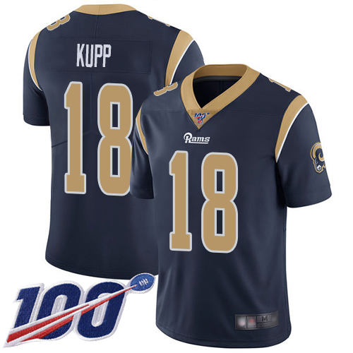 Los Angeles Rams Limited Navy Blue Men Cooper Kupp Home Jersey NFL Football 18 100th Season Vapor Untouchable